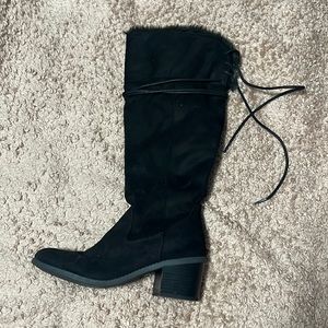 Merona Black Boots with Faux Fur inside